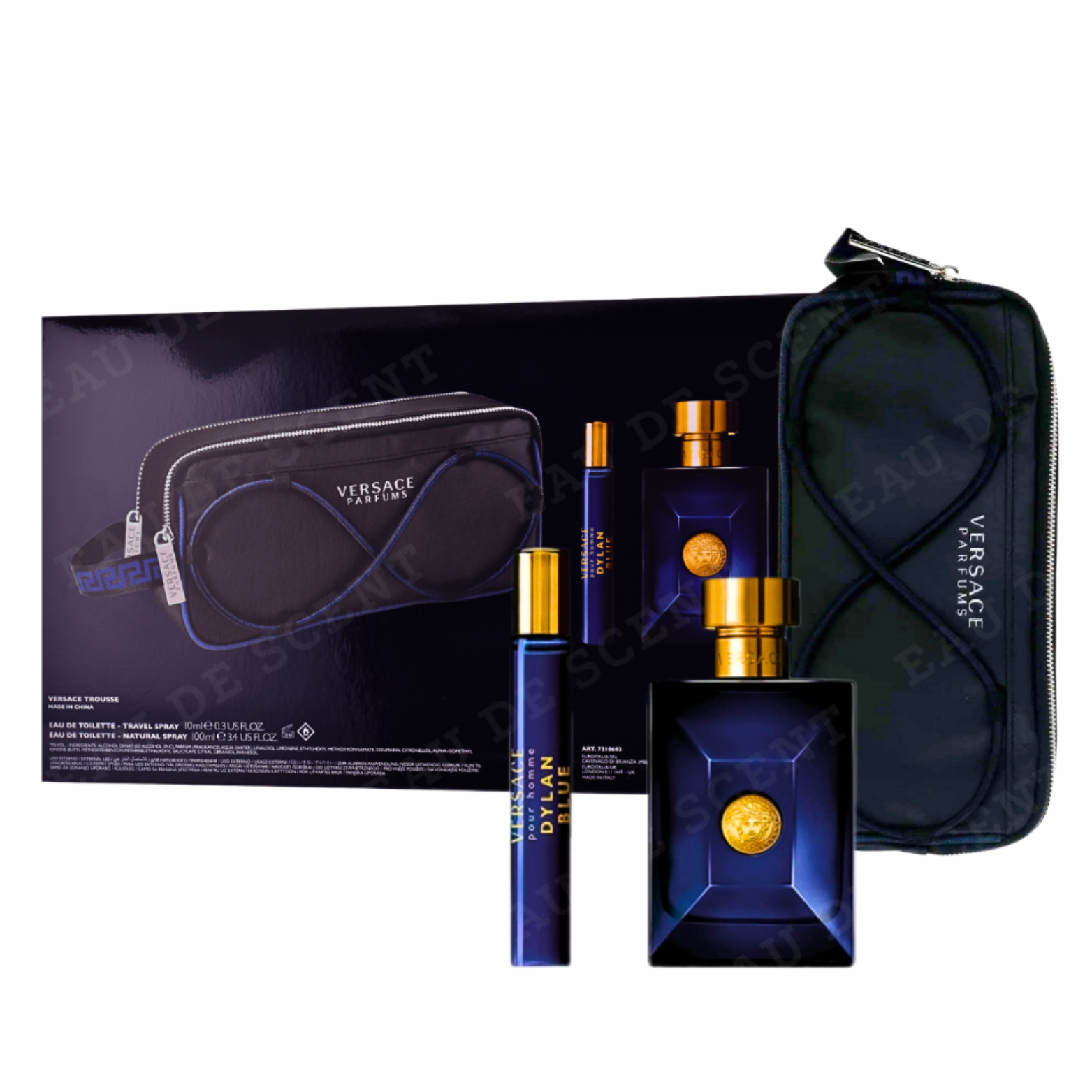 VERSACE DYLAN BLUE MEN EDT 100ML+10ML+TROUSSE BAG