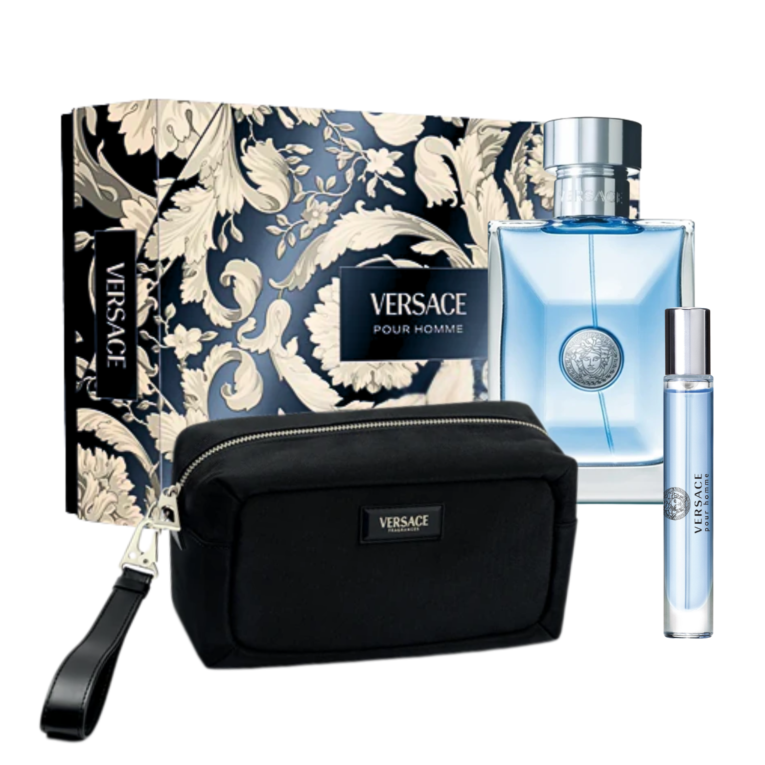 VERSACE POUR HOMME EDT 100ML+10ML+TROUSSE BAG